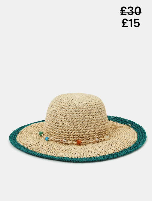 Shell Beaded Floppy Hat