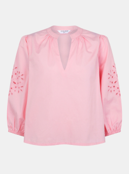 Floral Puff Sleeve Blouse Pink
