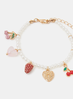 Cherry Charm Pearl Bracelet