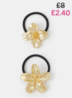 2-Pack Metal Flower Hair Bands