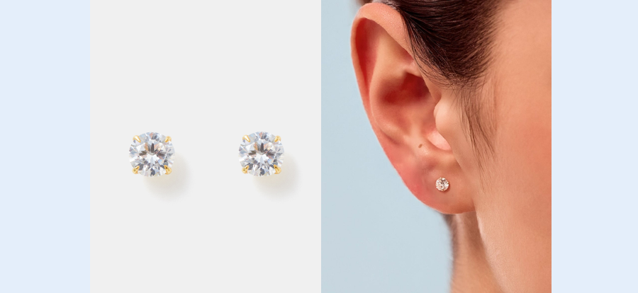 Lab Grown Diamond 1ct Stud Earrings 9ct Gold