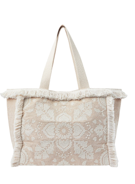 Embroidered Fringe Tote