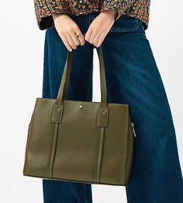 Webbing Strap Faux Leather Shoulder Bag Green