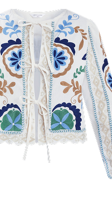 Embroidered Jacket White