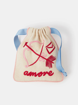 Cupid Embroidered Drawstring Pouch