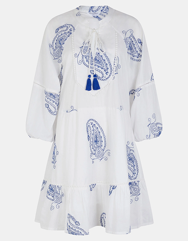 Long Sleeve Mini Dress ivory