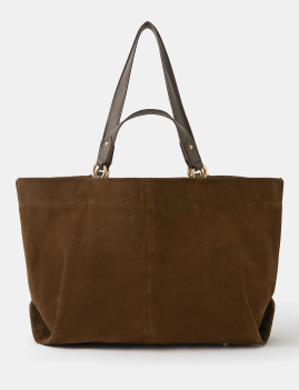 Suede Tote Bag Brown