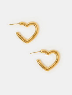 Stainless Steel Heart Hoop Earrings