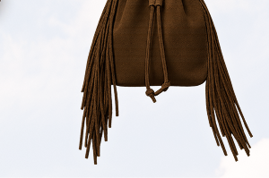 Suede Fringe Bucket Bag