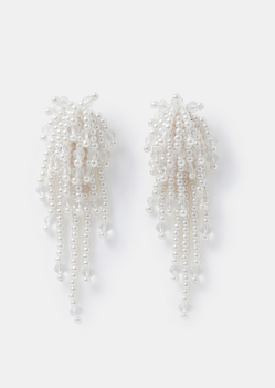 Statement Pearl Bead Drop Earrings