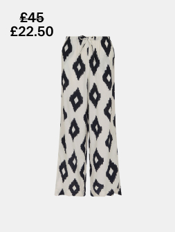 Diamond Print Wide Leg Trousers