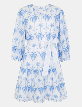 Palm Broderie Mini Dress White