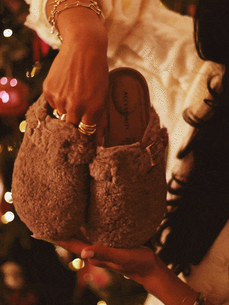 Fluffy mule slippers