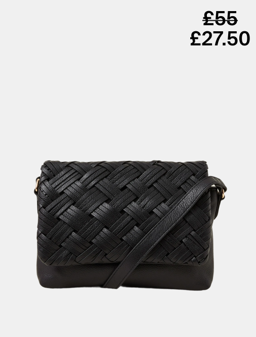 Woven Leather Cross Body Bag