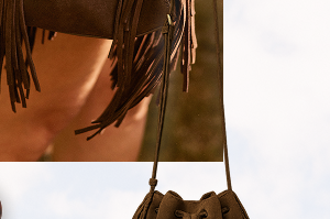 Suede Fringe Bucket Bag