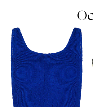 Crinkle Swimsuit Blue
