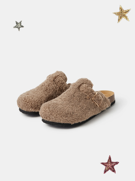 Fluffy mule slippers