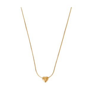 14ct Gold-Plated Stainless Steel Initial Heart Necklace Gold