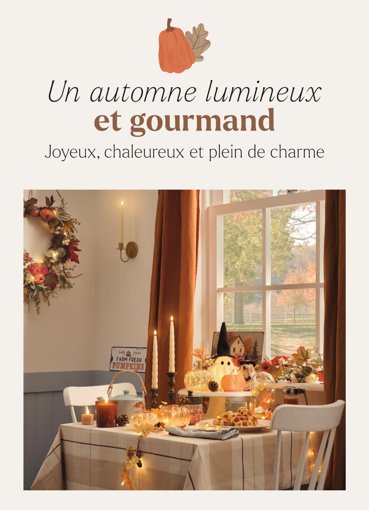 Un automne lumineux et gourmand : décorations d'automne
