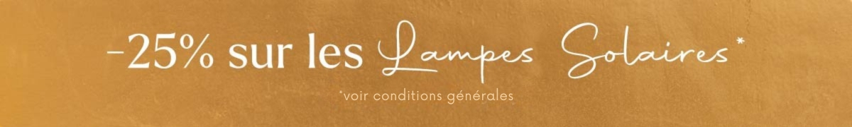 -25% sur nos lampes solaires