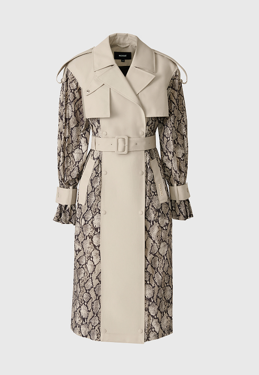 ZONOMI-PR Lightweight Snake Pattern Trench Coat