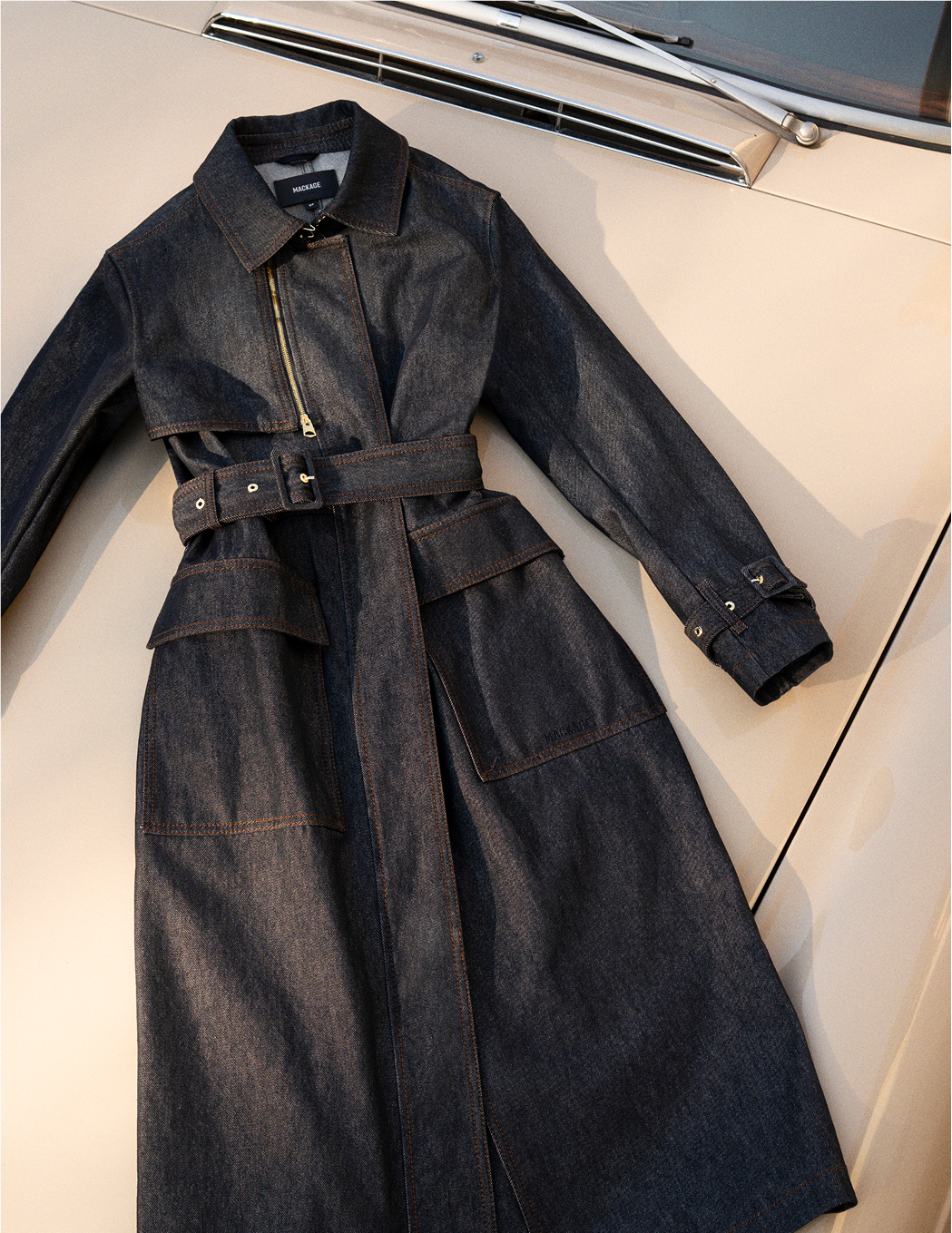 Discover India-Dnm, Organic Cotton Trench Coat