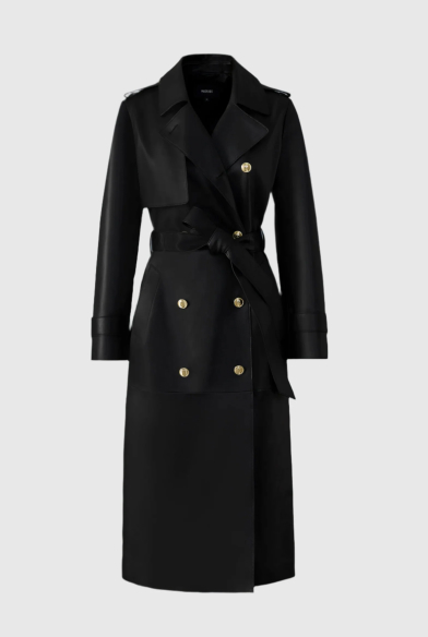 GAEL-V Maxi Leather Trench Coat
