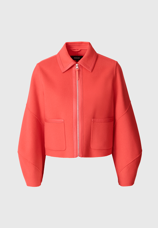 SOLANA-Z Double-Face Wool balloon sleeved short jacket