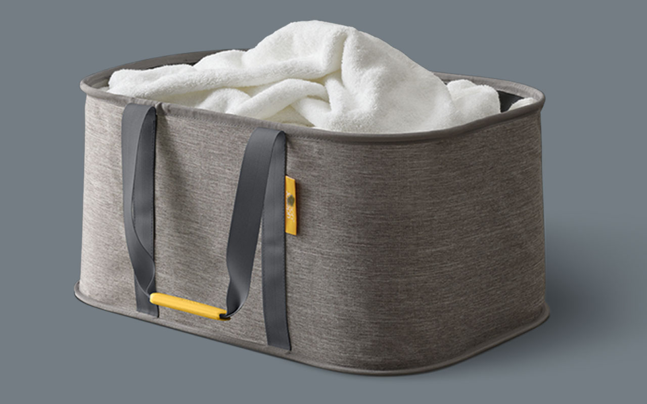 Hold-All™ Grey Collapsible 35L Laundry Basket