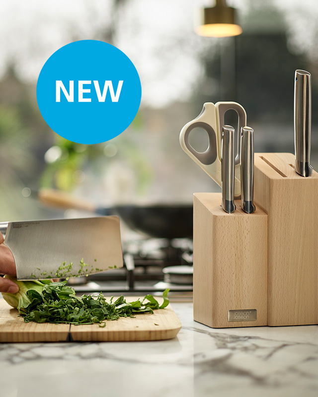 Elevate™ Fusion 5-piece Knife & Scissor Set with Beechwood Block