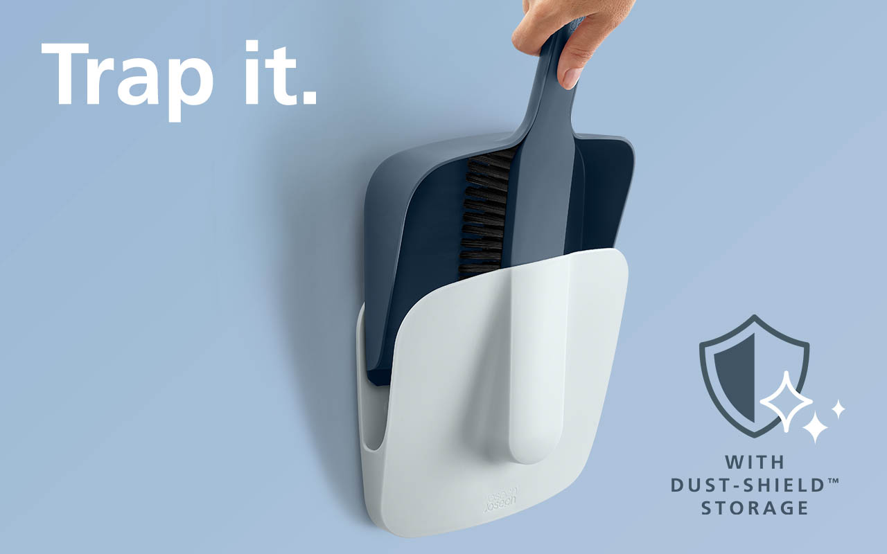 CleanStore Blue Wall-mounted Dustpan & Brush