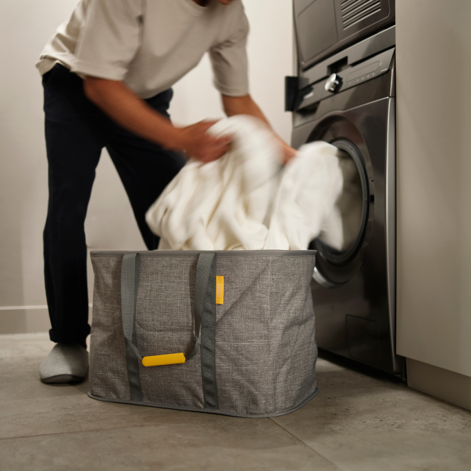 Hold-All™ Max Grey Collapsible 55L Laundry Basket