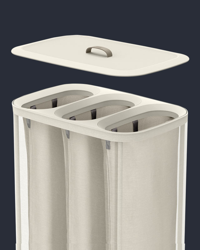 Tota Trio 90L Grey Laundry Separation Basket