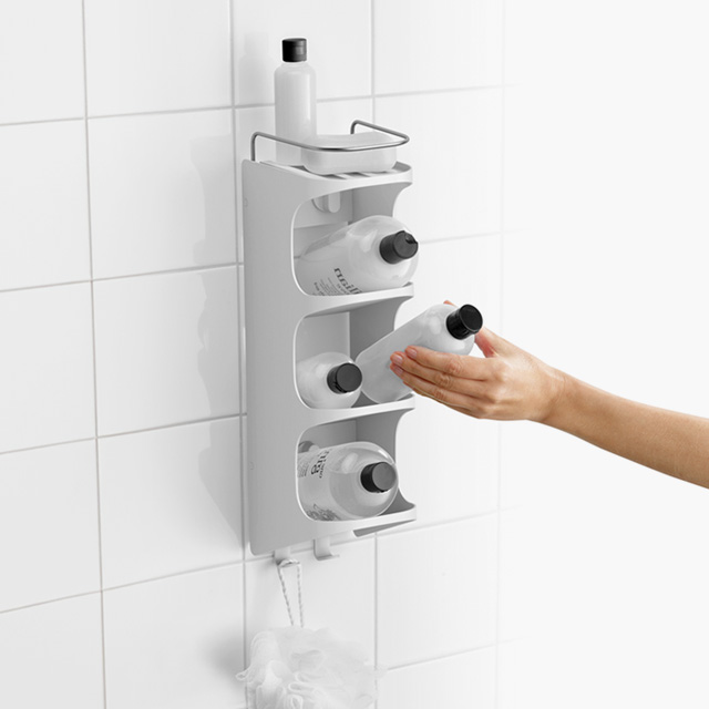 Capsule™ 2-tier White Shower Shelf