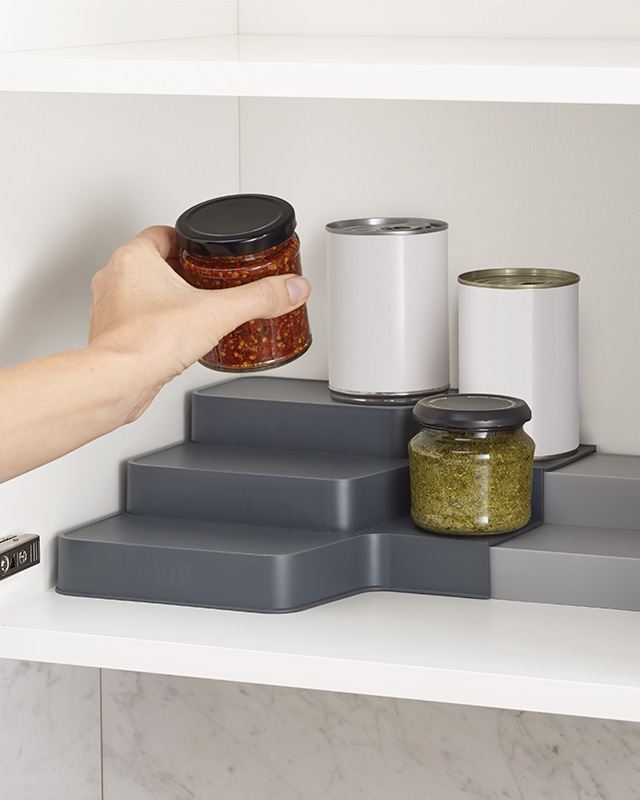 CupboardStore™ Expandable Grey Tiered Organiser