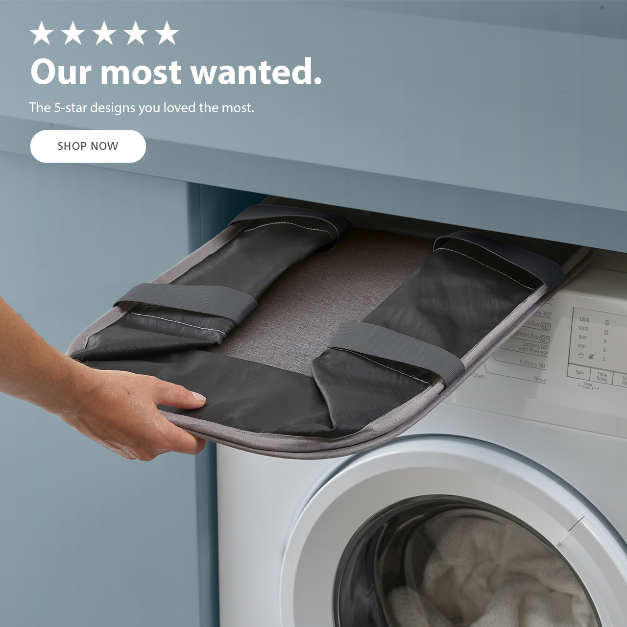 Hold-All™ Grey Collapsible 35L Laundry Basket
