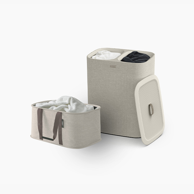 2-piece Ecru Tota 90L & Hold-All™ 35L Laundry Basket Set