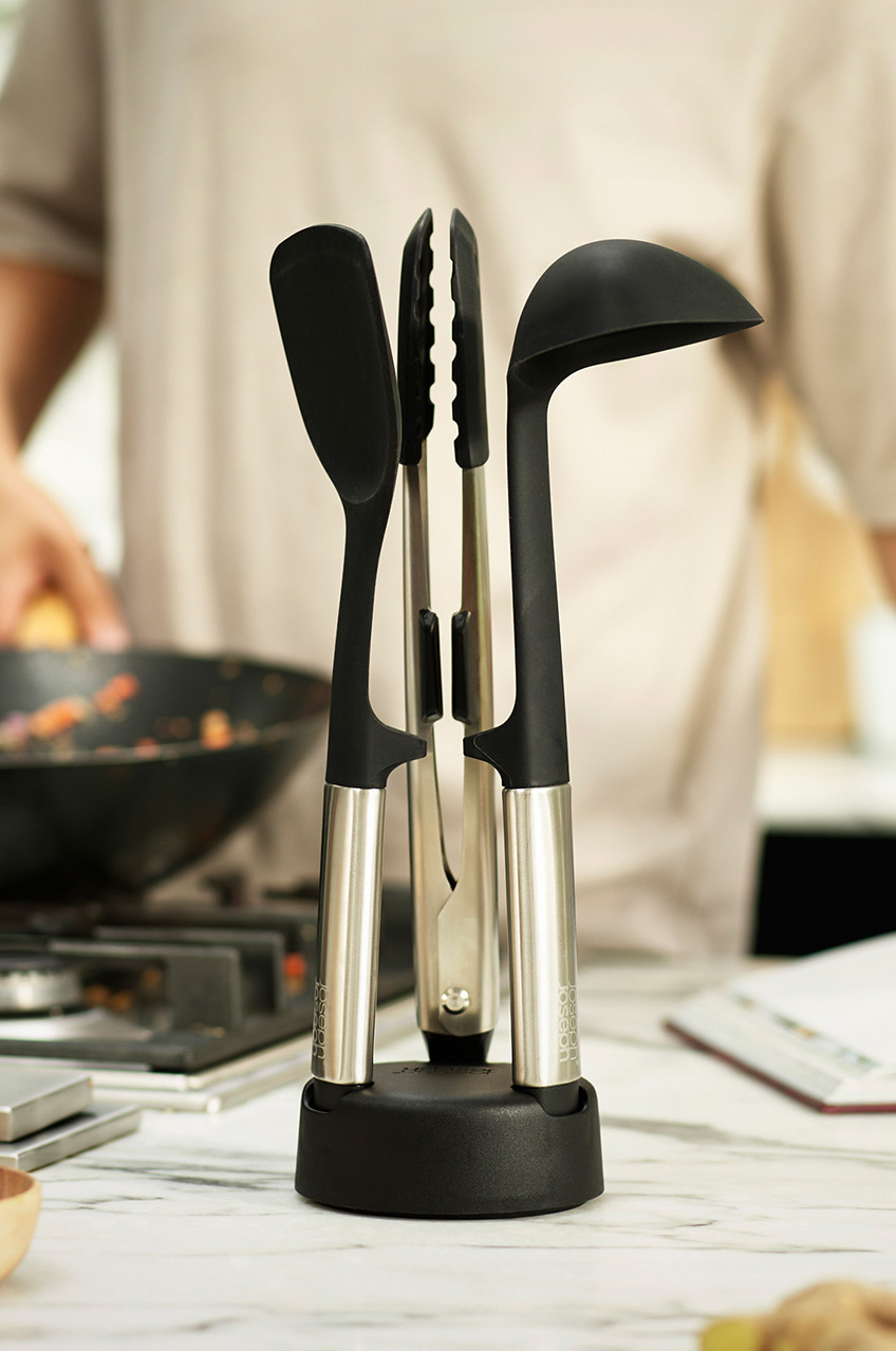 Elevate™ Fusion 3-piece Stainless-steel Utensil Set with Compact Stand