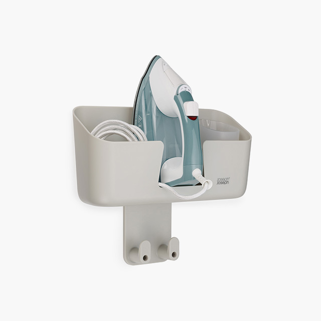 IronHub™ Wall-mounted Ecru Iron Storage Caddy