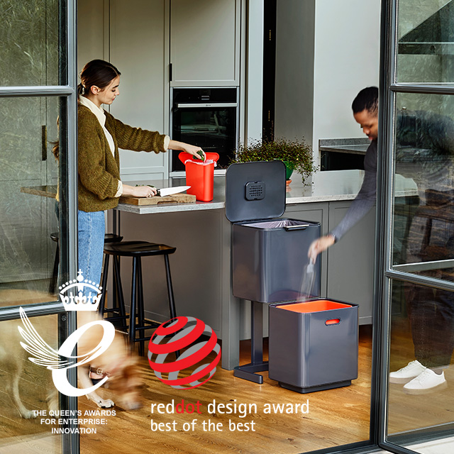 Totem Max 60L Grey Waste & Recycling Bin