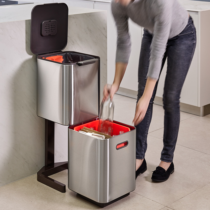 Totem Max 60L Stainless-steel Waste & Recycling Bin