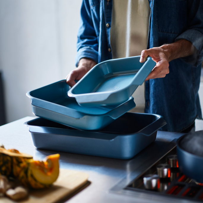 Nest™ Oven Non-stick 3-piece Blue Roasting Tray Set