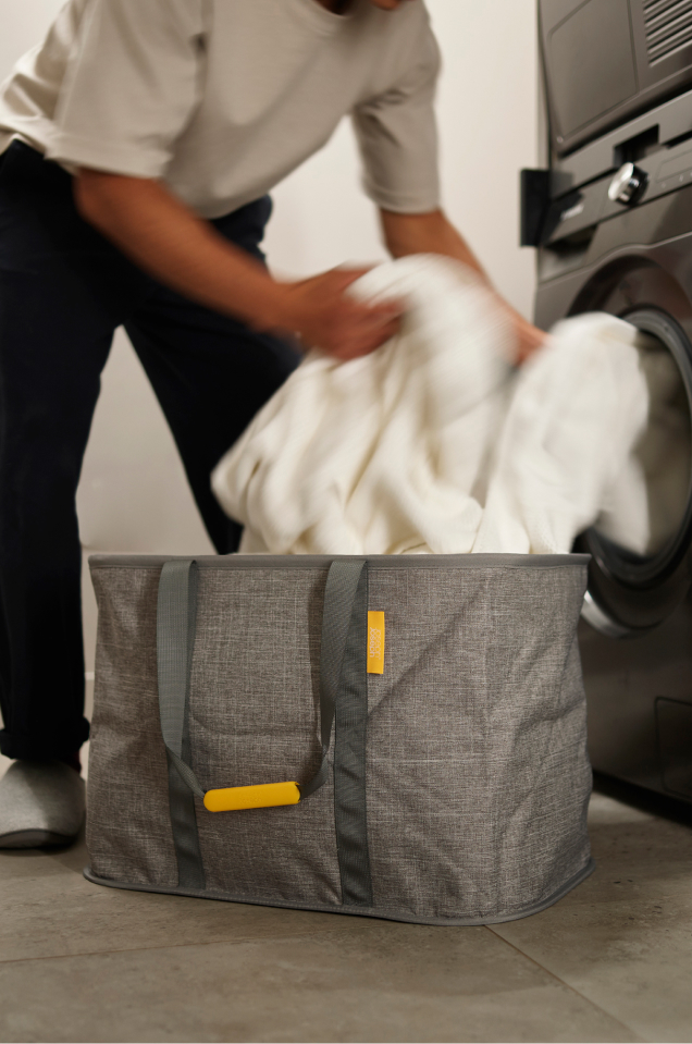 Hold-All™ Max Grey Collapsible 55L Laundry Basket