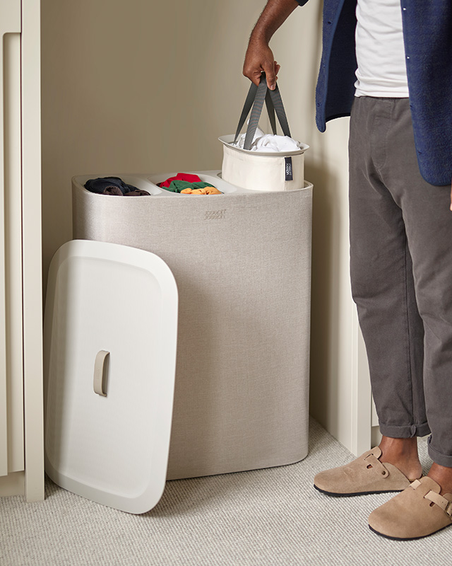 Tota Trio 90L Ecru Laundry Separation Basket