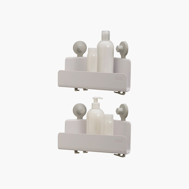 EasyStore™ 2-piece White Corner Shower Shelf Set