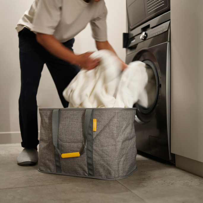 Hold-All™ Max Grey Collapsible 55L Laundry Basket