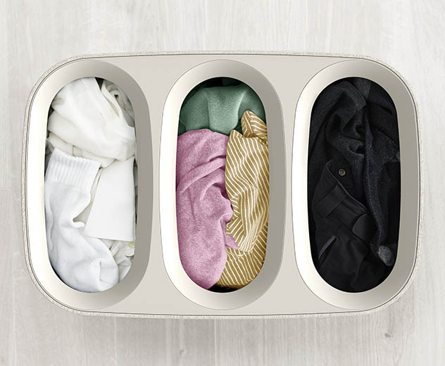 Tota Trio 90L Ecru Laundry Separation Basket