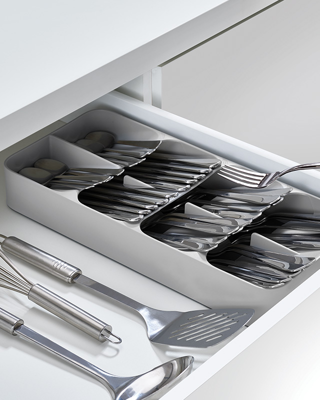 DrawerStore™ Large Grey Cutlery Organiser