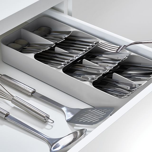 DrawerStore™ Large Grey Cutlery Organiser