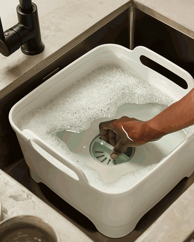 Wash&Drain™ Stone Green Washing-up Bowl